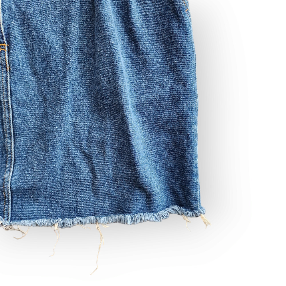 Vintage Collections High Waisted Cut Off Jean Skirt Denim 80s Skirt 26 - Picture 3 of 7
